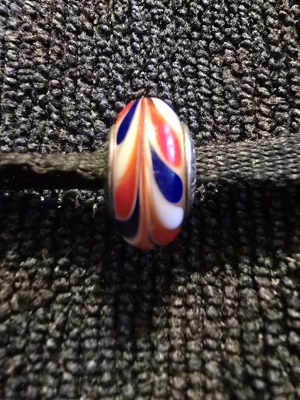 Pandora Red, White & Blue Swirl Murano Glass Charm - Picture 2 of 4